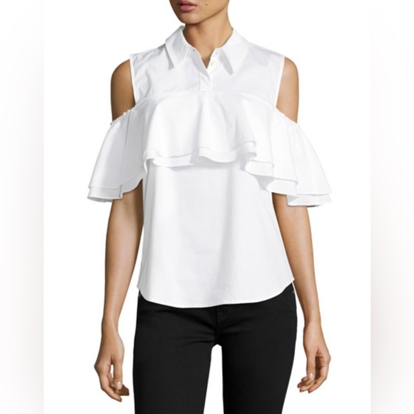 📦LAST CHANCE📦Trina Turk Basinger Polished Cold Shoulder Top - Picture 1 of 6